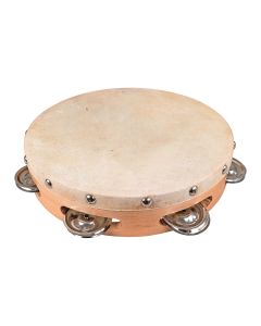 Percussion Plus Wood Shell Tambourine - 8"