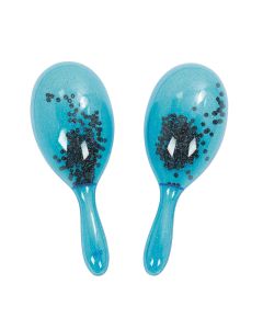 Percussion Plus Transparent Maracas Blue Sparkle