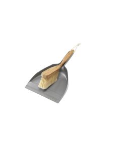 Bamboo Dust Pan And Scrub Brush Set