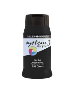 Daler-Rowney System3 Acrylic Paint - 500ml - Mars Black