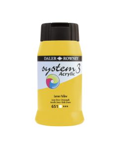 Daler-Rowney System3 Acrylic Paint - 500ml - Lemon Yellow