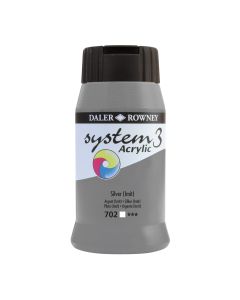 Daler-Rowney System3 Acrylic Paint - 500ml - Silver