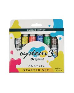 Daler-Rowney System3 Acrylic Paint Set - 22ml - Assorted - Pack of 6