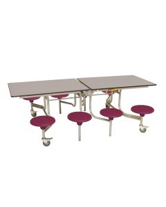 Primary Rectangular 8 Seat Table Grey Top Wine Seat