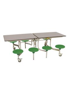 Primary Rectangular 8 Seat Table Green Top Grey Seat