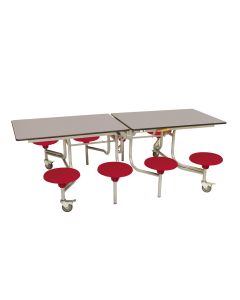 Secondary Rectangular 8 Seat Table Grey Top Wine Seat