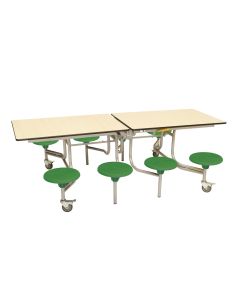 Primary Rectangular 8 Seat Table Maple Top Green Seat