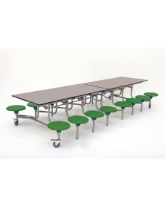 Rectangular 16 Seat Table - Green - Grey