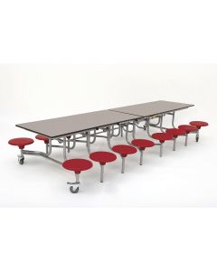 Rectangular 16 Seat Table - Red - Grey