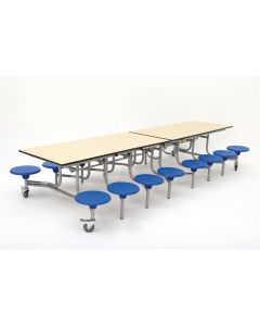 Rectangular 16 Seat Table - Blue - Maple