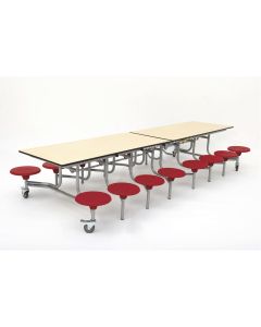 Rectangular 16 Seat Table - Red - Maple