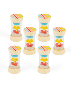 BIGJIGS Toys Mini Wooden Rainsticks - Pack of 6