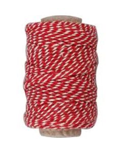 Cotton Cord - Red and White - 50m