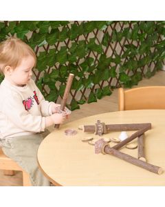 Wooden Threading Branches with Resin and Wooden Rings