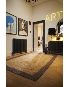 Jute Border Rectangle Rug - Grey - Medium 120x170cm