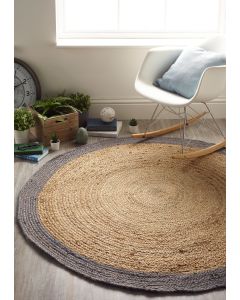 Jute Border - Circle 150Dia cm - Grey