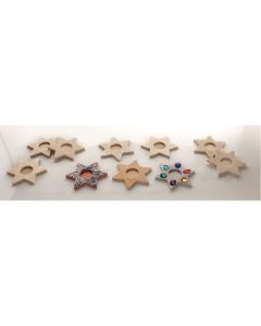 Wooden Tealight Stars - Pack of 10
