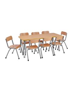 Milan Rectangular Height Adjustable Table - 8 Seater - Grey