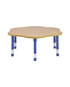 Milan Flower Height Adjustable Table - 6 Seater - Blue