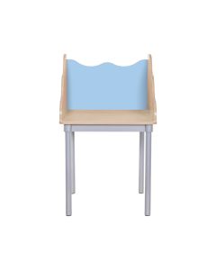 Single Wave Study Carrel 1220mm Blue