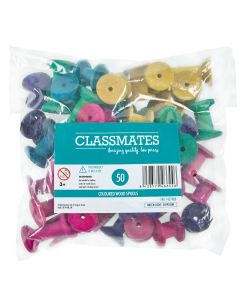 Classmates Coloured Wooden Spools - Pack of 50