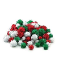 Christmas Pom Poms - Pack of 130