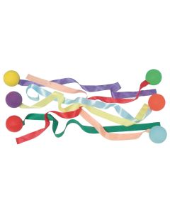 Ribbon Tail Balls - Assorted - Pack of 6