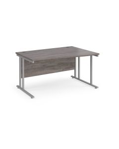 Classmates Right Hand Wave Desk- Gry Oak - 160cm