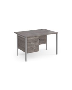 Straight Desk 3 Drawer Pedestal Grey Oak