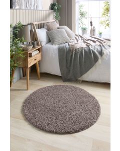 Fleck Circle Shaggy Washable Rug - 200cm - Mocha