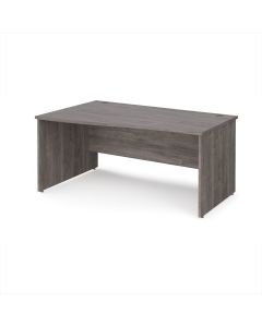 Panel End Wave Desk - Left Hand 1600 x 800mm - Grey Oak