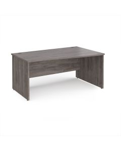 Panel End Wave Desk - Right Hand 1600 x 800mm - Grey Oak