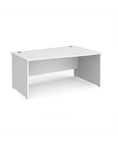Panel End Wave Desk - Right Hand 1600 x 800mm - White