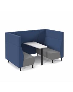 4 Person Fabric Booth with Table - Blue