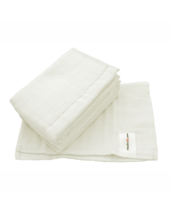 White Muslin Pre Folds Size 2 - Pack of 6