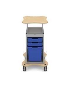 Silver Trolley with 2 Shallow & 1 Jumbo Trays - Blue