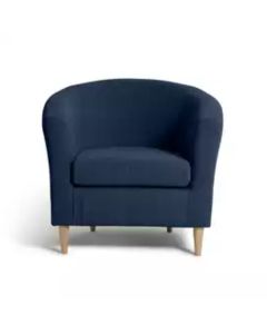Slub Chenille Tub Chair - Navy
