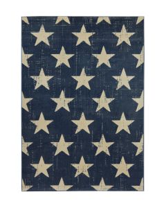 Star Drop Stitch Rug - Navy