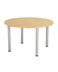 One Fraction Plus Circular Meeting Table 1200mm - Oak