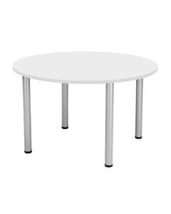 One Fraction Plus Circular Meeting Table 1200mm - White