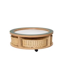 Mobile Round SingleTier Storage with Baskets