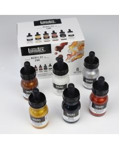 Liquitex Acrylic Inks Metallics Assortment. Set of 6