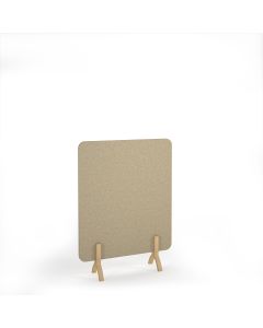 Plain Accoustic Floor Standing Screen Wooden Legs - Beige