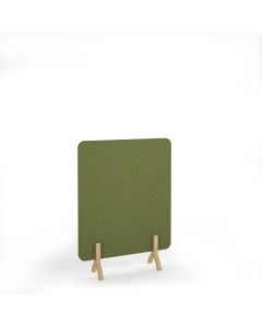 Plain Accoustic Floor Standing Screen Wooden Legs - Dk Grn