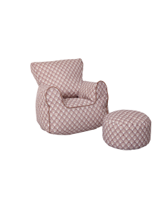 Boho Bean Filled Armchair and Stool - Rainbow Print