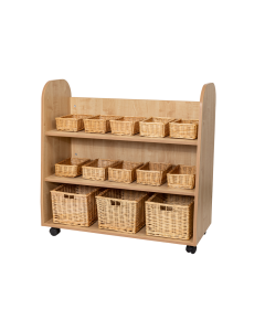 Maplescape Unit With Baskets and Mirror - 800mm - Maple