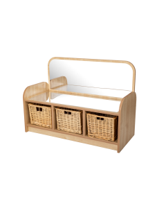 Maplescape Storage - Baskets and Mirror Divider - Maple
