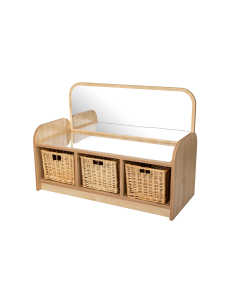 Maplescape Storage with Baskets and Mirror Divider- Maple