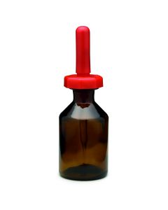 Polystop Amber Glass Dropping Bottle with Teat Pipette - 50ml - Pack of 10