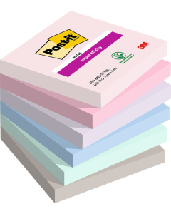 Post-it Super Sticky Notes - Soulful Colour Collection - 76 x 76mm - Pack of 6